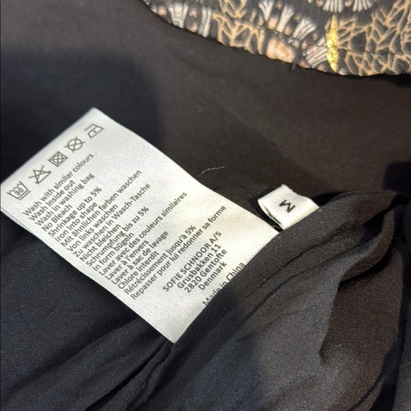 Sofie Schnoor Black and Gold Midi dress Size Medium - Picture 9 of 11